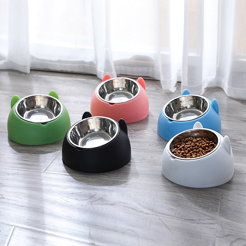 Ceramic-Style Cat Feeding Bowl