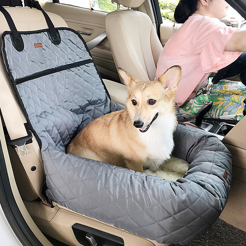 Multifunctional pet car bed with thick cushion