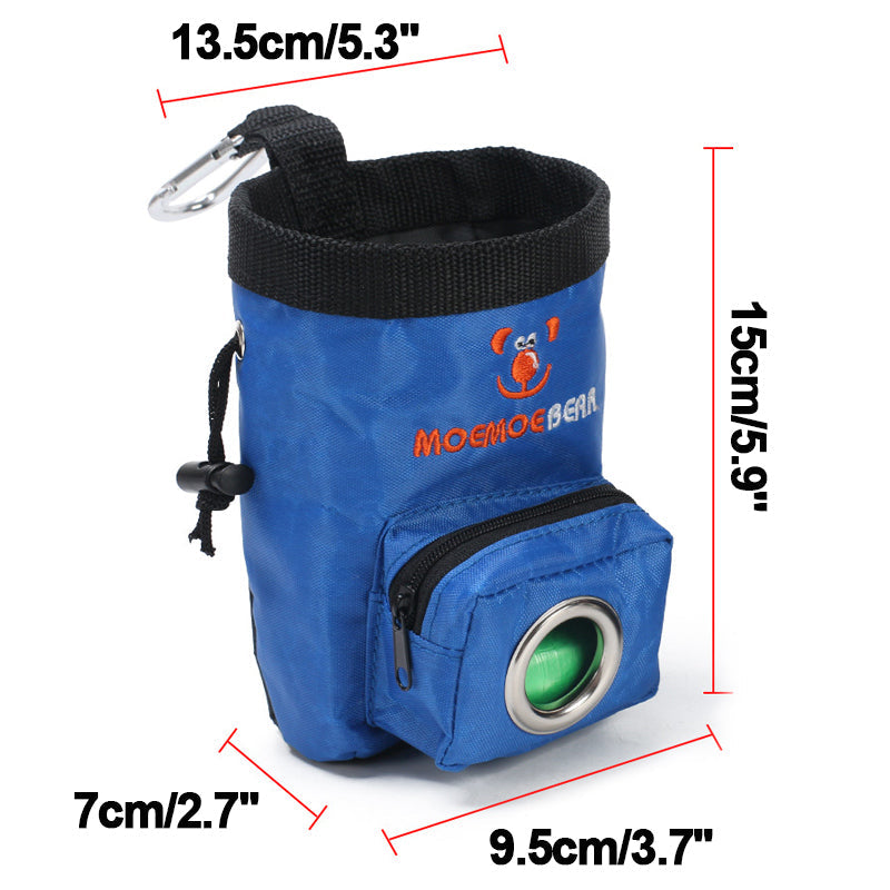 Pet training bag waste bag compartment feature