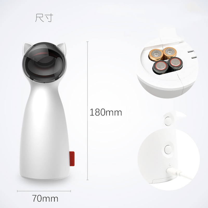 Automatic Laser Cat Toy – Self-Rotating, 15-Min Timer, USB & Battery