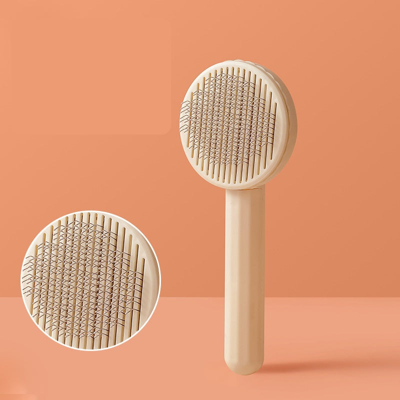 Slicker brush non-slip ergonomic grip handle detail