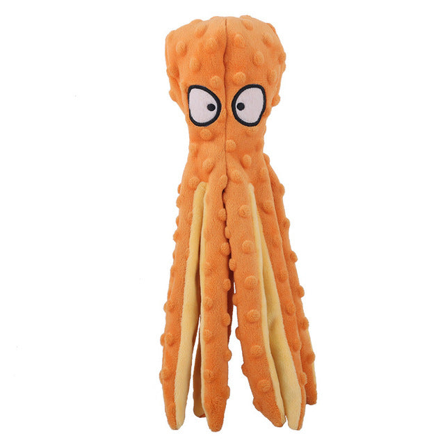 Plush Octopus Dog Toy – Interactive, Squeaky & Bite-Resistant