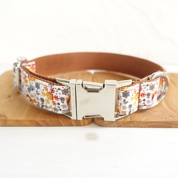 Golden Christmas dog collar polyester material quality