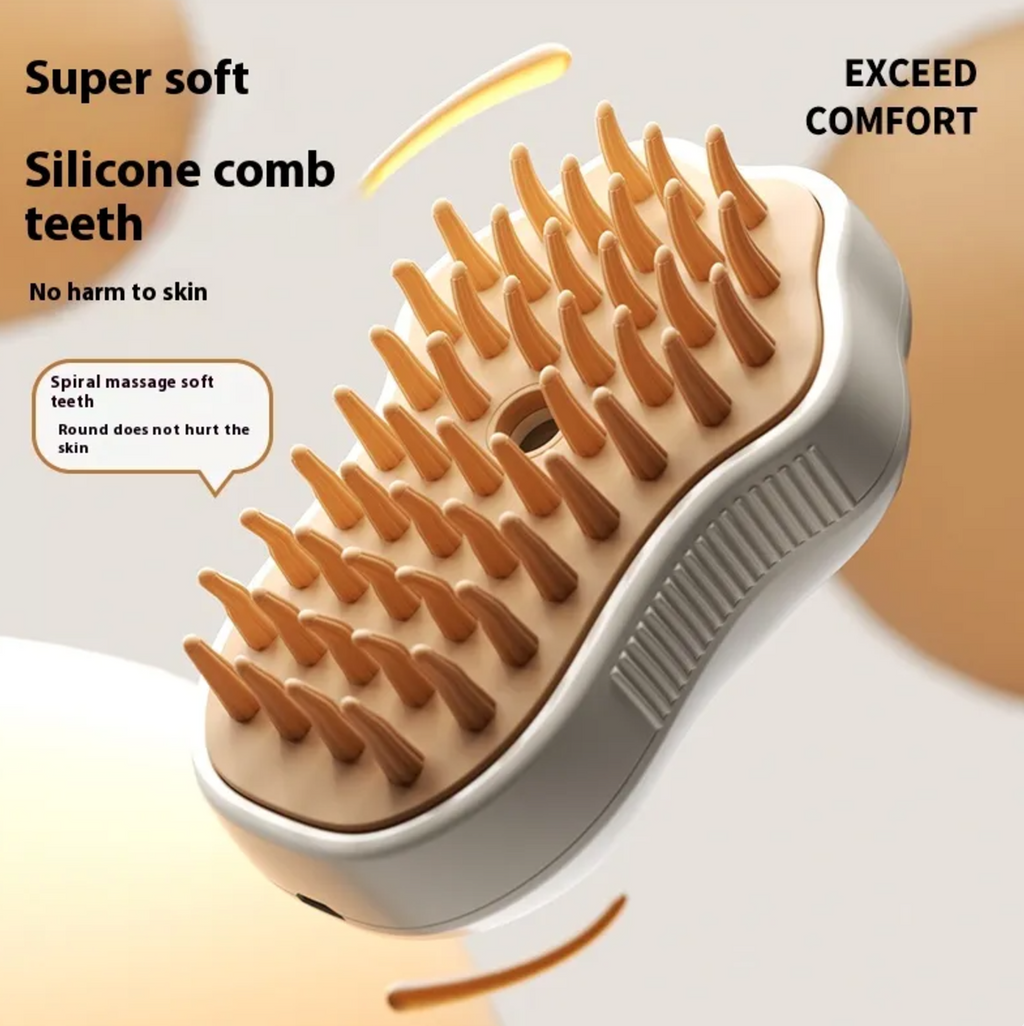 Super soft silicone comb teeth close-up of spray grooming comb for pets – TailoraStyle