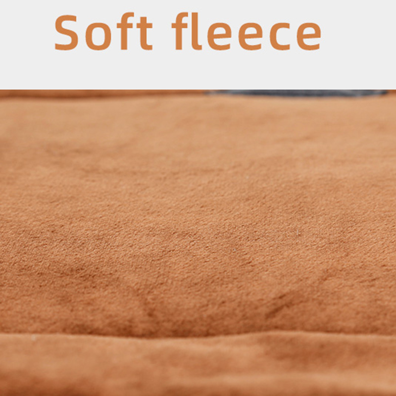 Close-up of soft brown fleece fabric on the self-warming pet mat – TailoraStyle