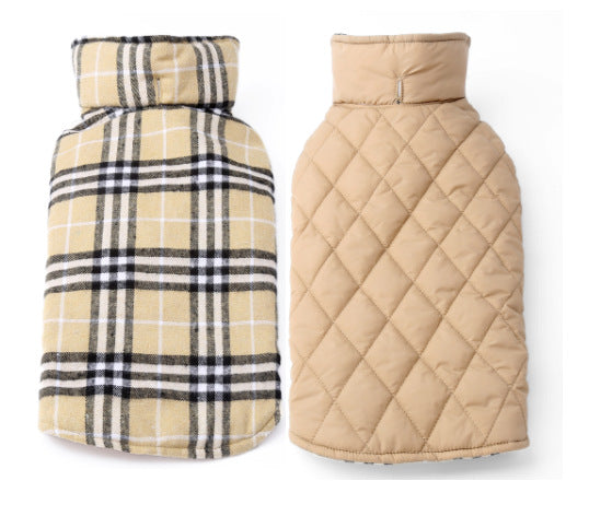 Beige plaid dog coat – TailoraStyle photo 4