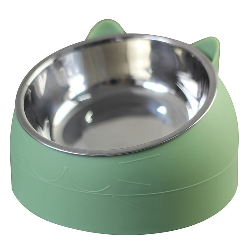 Ceramic-Style Cat Feeding Bowl