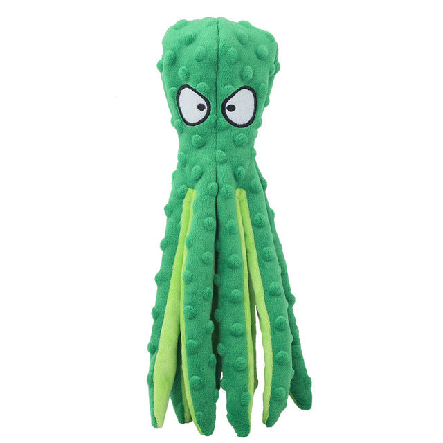 Plush Octopus Dog Toy – Interactive, Squeaky & Bite-Resistant
