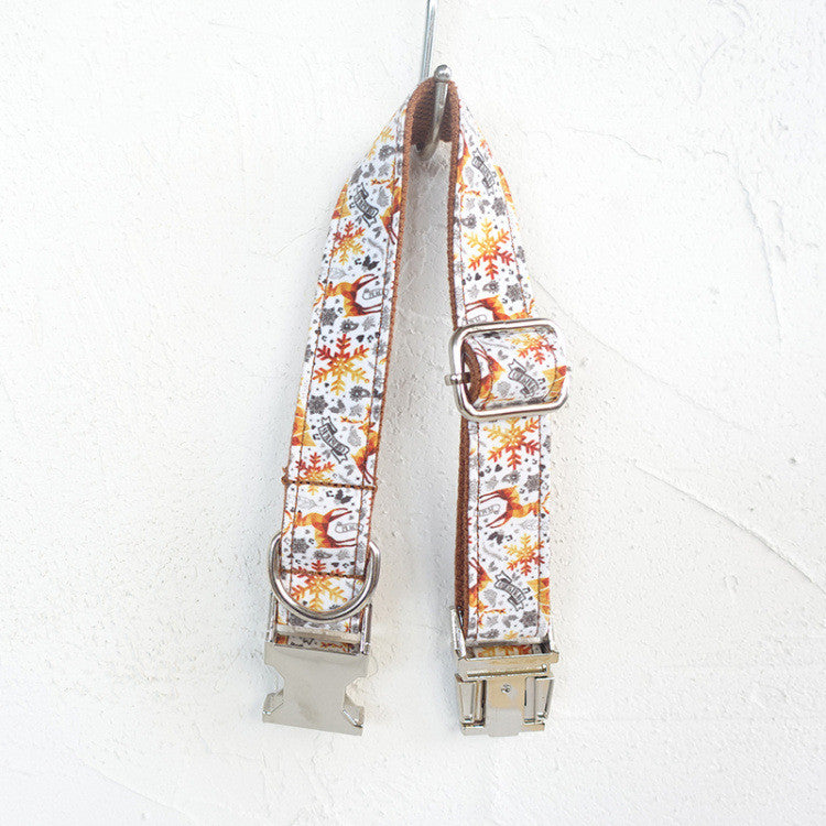 Golden Christmas dog collar size range XS to XL