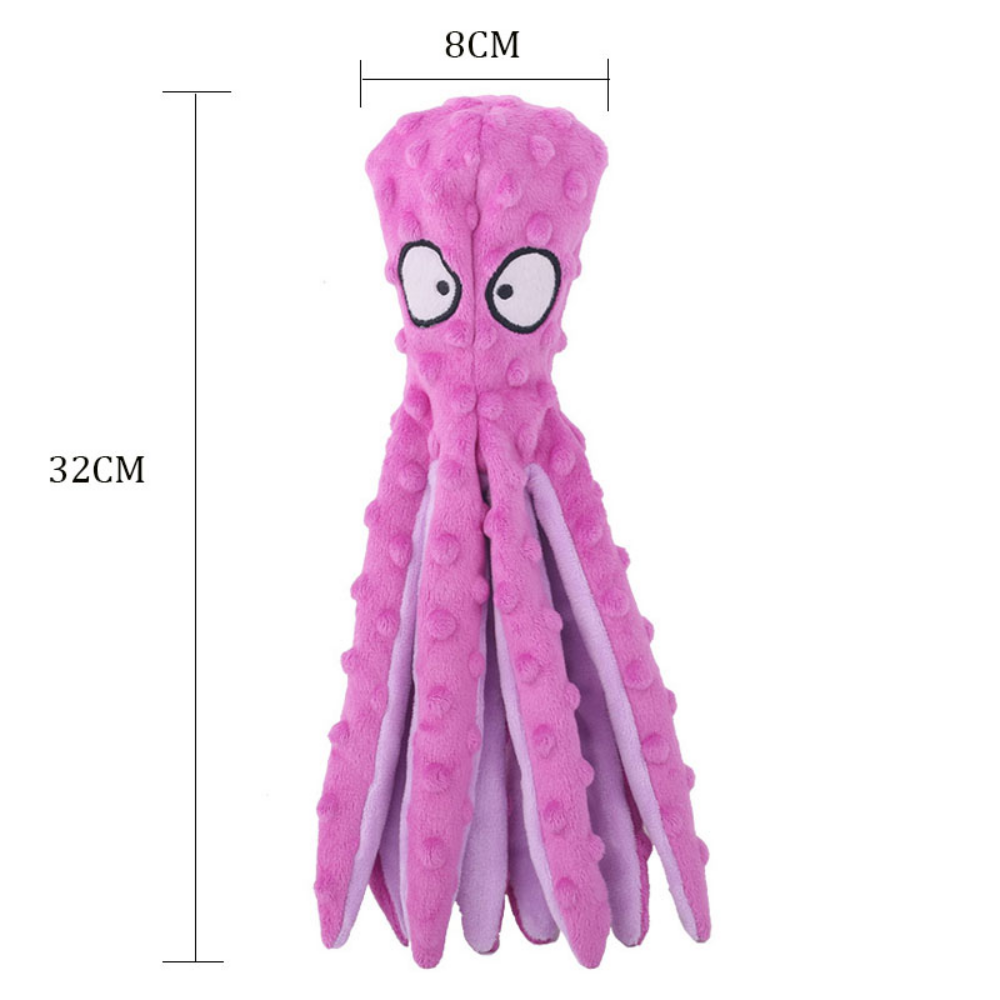 Plush Octopus Dog Toy – Interactive, Squeaky & Bite-Resistant