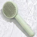 Self-cleaning pet grooming slicker brush for cats and dogs
