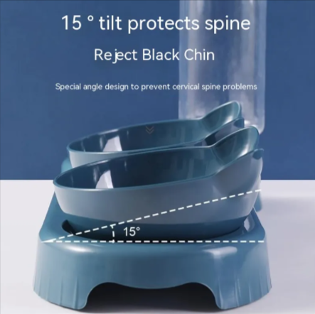 Cat bowl feeder compact size for home or travel