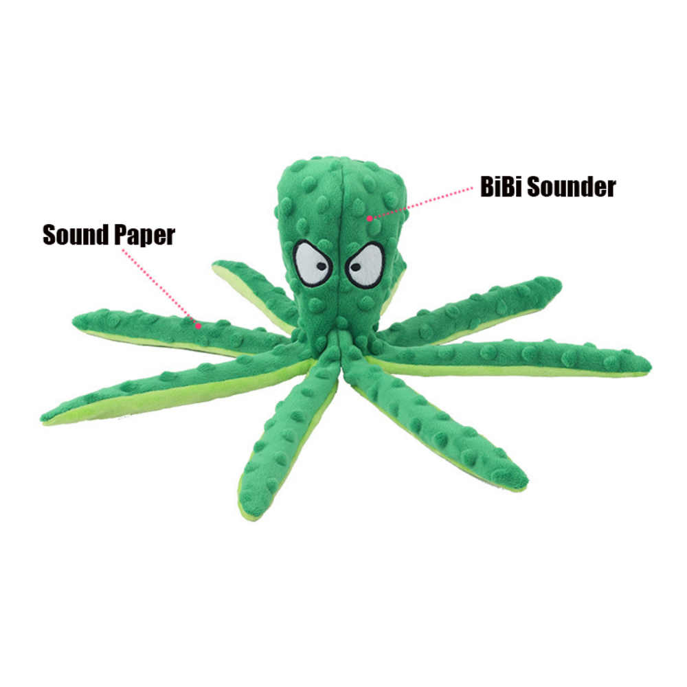 Plush Octopus Dog Toy – Interactive, Squeaky & Bite-Resistant
