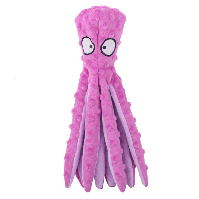 Plush Octopus Dog Toy – Interactive, Squeaky & Bite-Resistant
