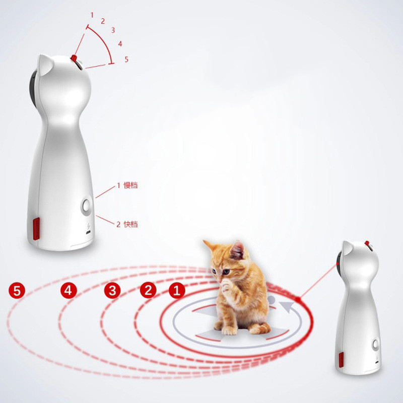 Automatic Laser Cat Toy – Self-Rotating, 15-Min Timer, USB & Battery