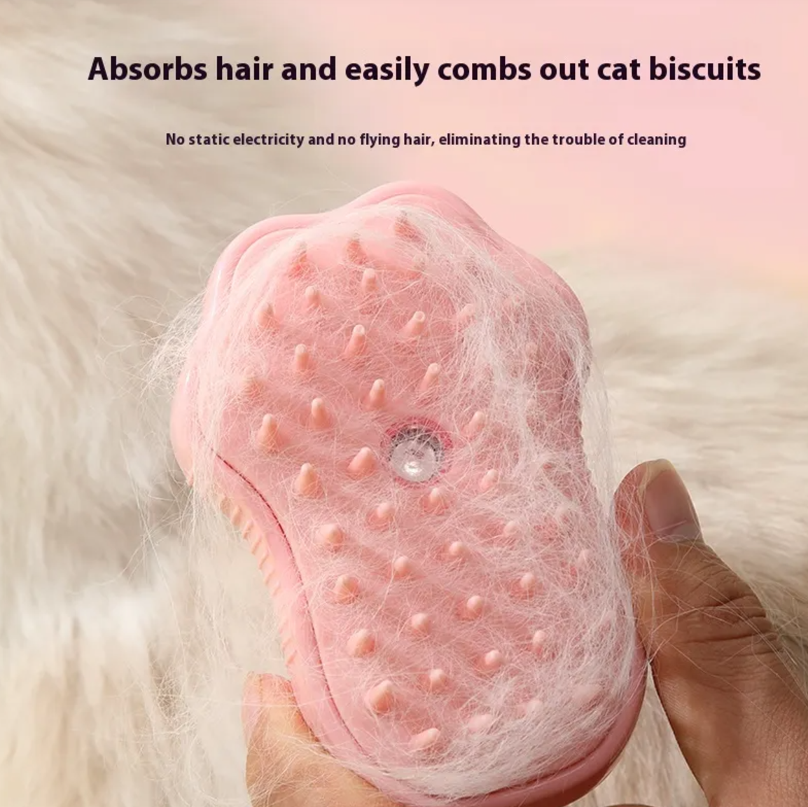 Pet spray grooming comb with built-in water spray