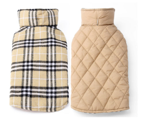 Beige plaid dog coat – TailoraStyle photo 2