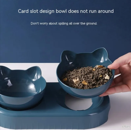 Anti-tip cat bowl feeder package and product size