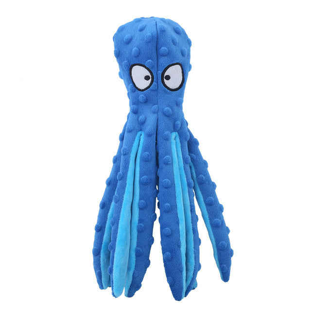 Plush Octopus Dog Toy – Interactive, Squeaky & Bite-Resistant