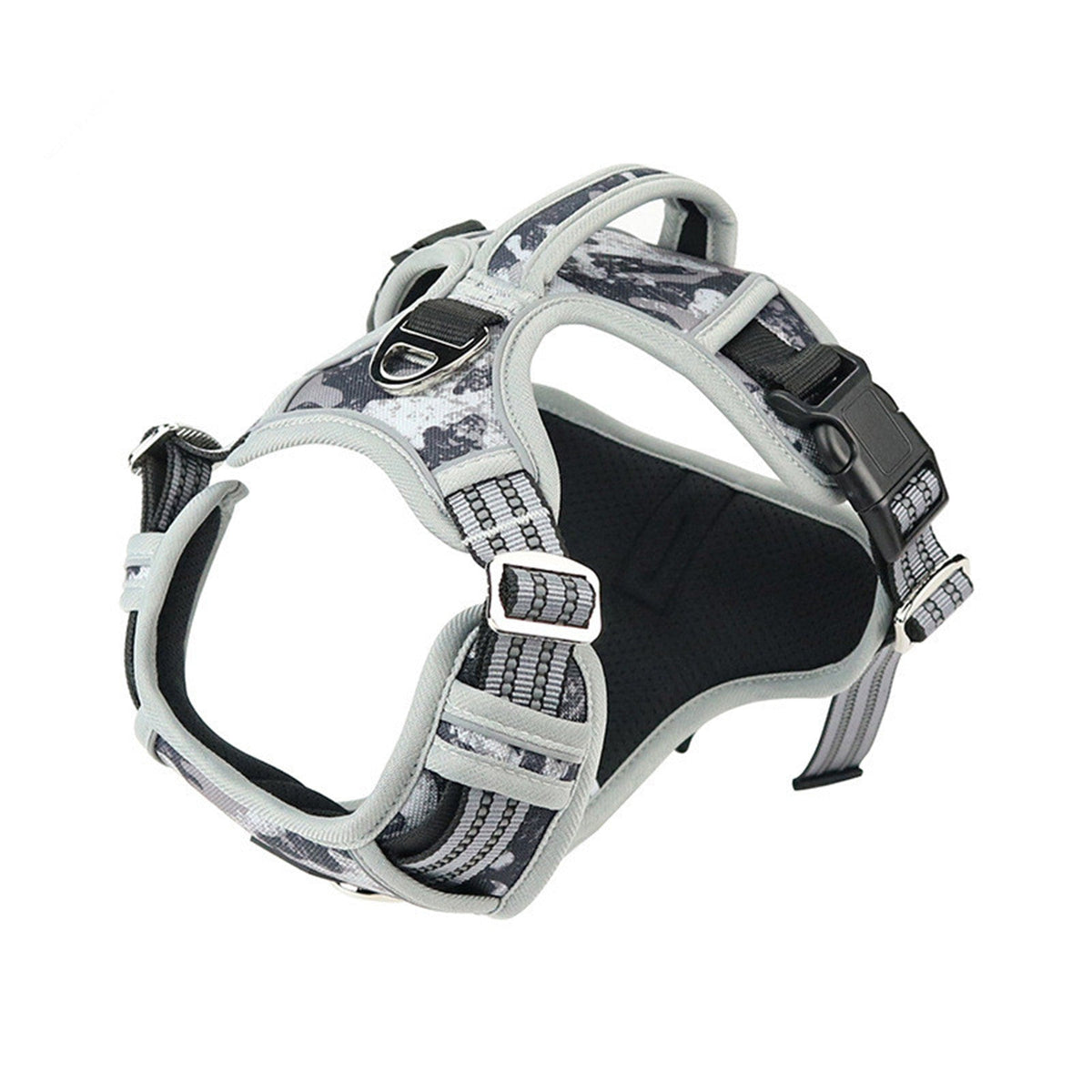 Dog harness adjustable neck strap detail