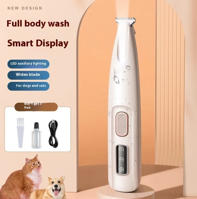 Dog paw trimmer ergonomic grip and battery display